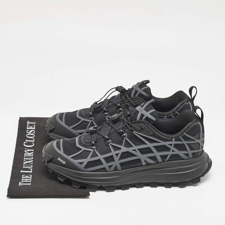 Pre Owned Dior Black/Grey Mesh and Rubber B31 Runner Chunky Sneakers Size 43