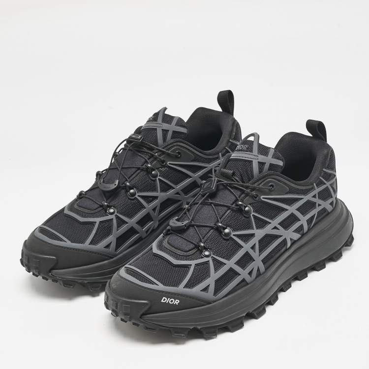 Pre Owned Dior Black/Grey Mesh and Rubber B31 Runner Chunky Sneakers Size 43