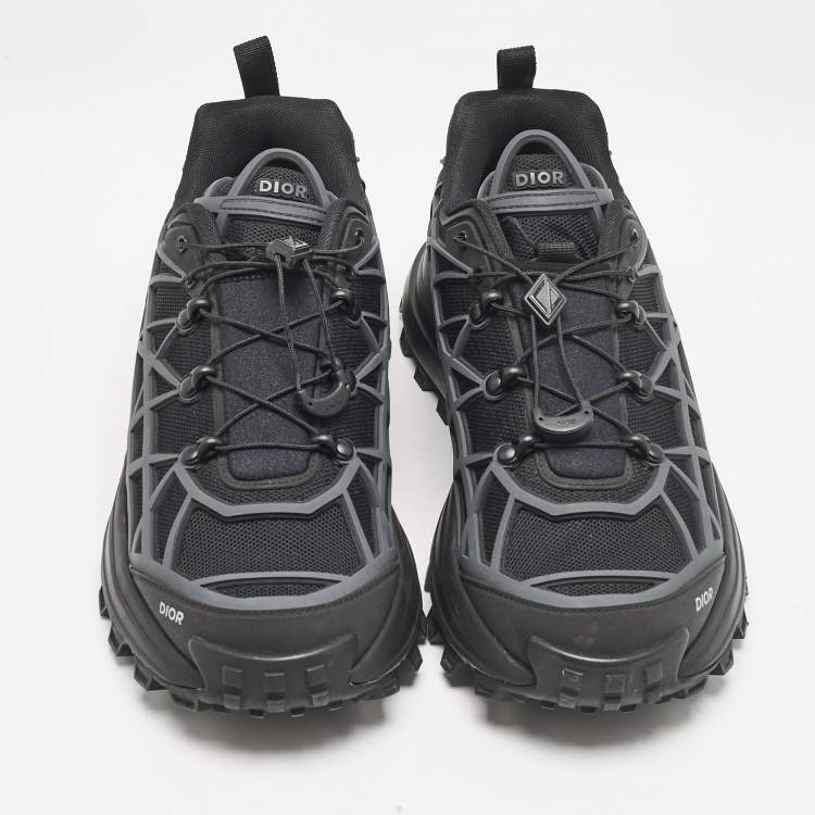 Pre Owned Dior Black/Grey Mesh and Rubber B31 Runner Chunky Sneakers Size 43