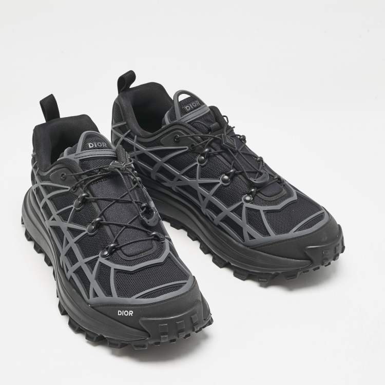 Pre Owned Dior Black/Grey Mesh and Rubber B31 Runner Chunky Sneakers Size 43