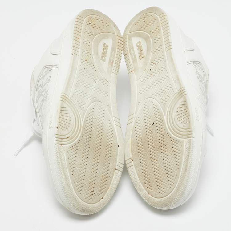 Pre Owned Dior White Leather b27 Low Top Sneakers Size 42.5