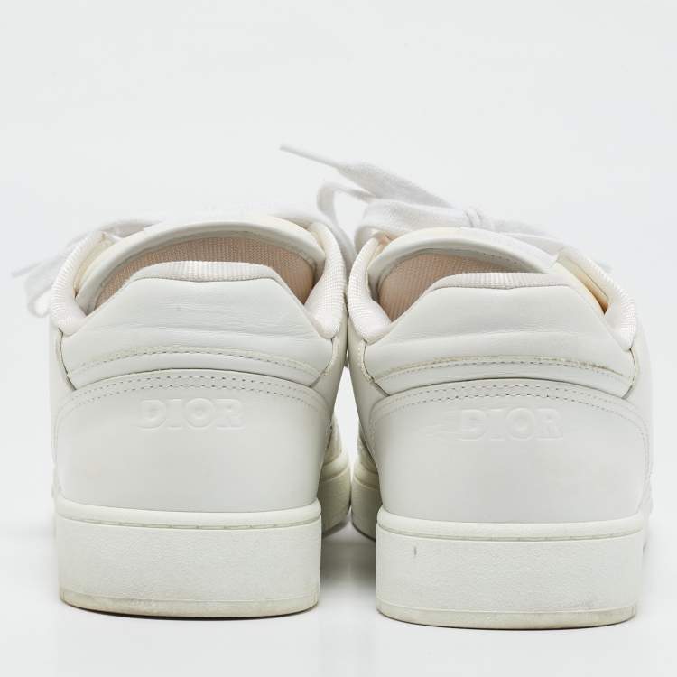 Pre Owned Dior White Leather b27 Low Top Sneakers Size 42.5
