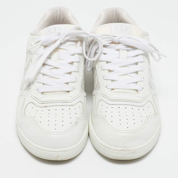 Pre Owned Dior White Leather b27 Low Top Sneakers Size 42.5