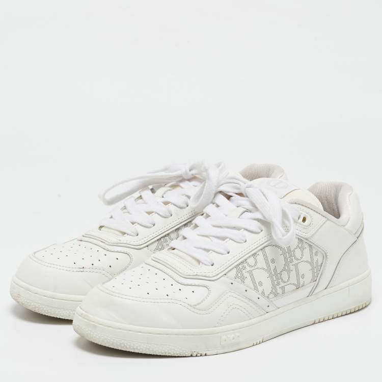 Pre Owned Dior White Leather b27 Low Top Sneakers Size 42.5