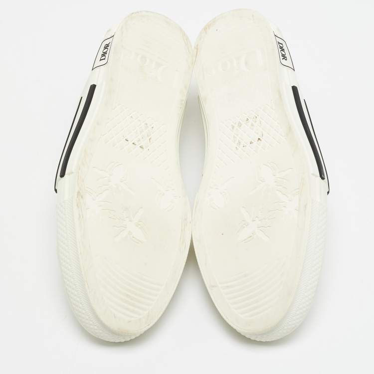 Pre Owned Dior White Oblique Mesh and Rubber B23 Low Top Sneakers Size 42
