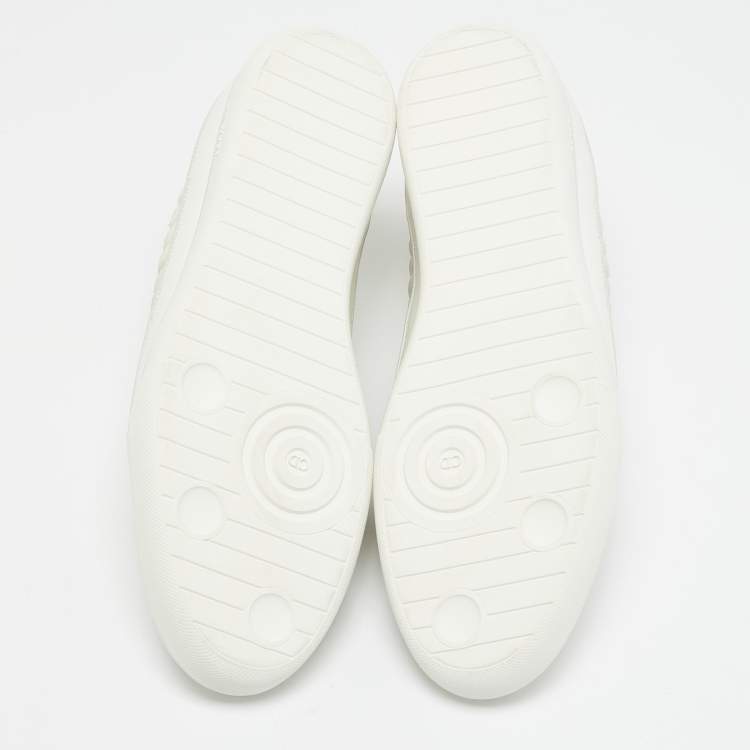 Pre Owned Dior White Leather Lace Up Sneakers Size 42