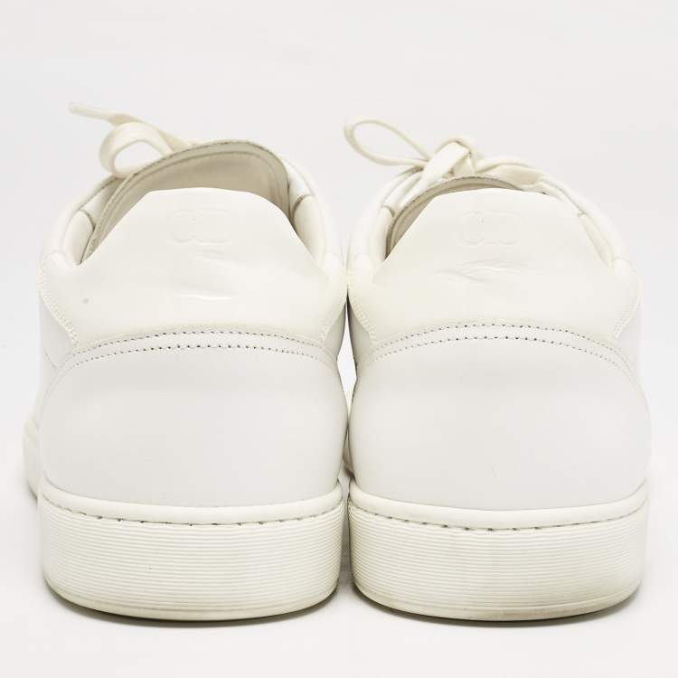 Pre Owned Dior White Leather Lace Low Top Sneakers Size 45