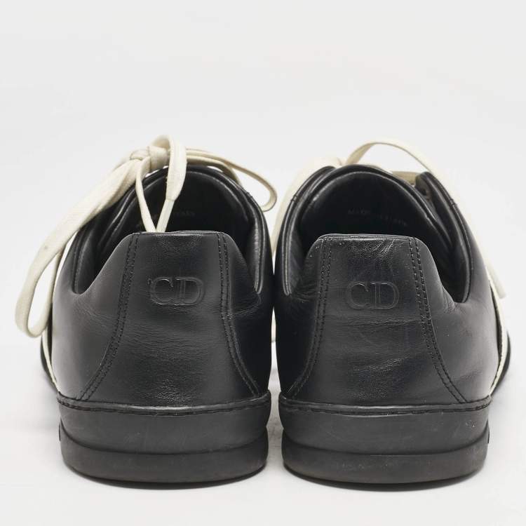 Pre Owned Dior Black Leather Trainer Low Top Sneakers Size 41.5