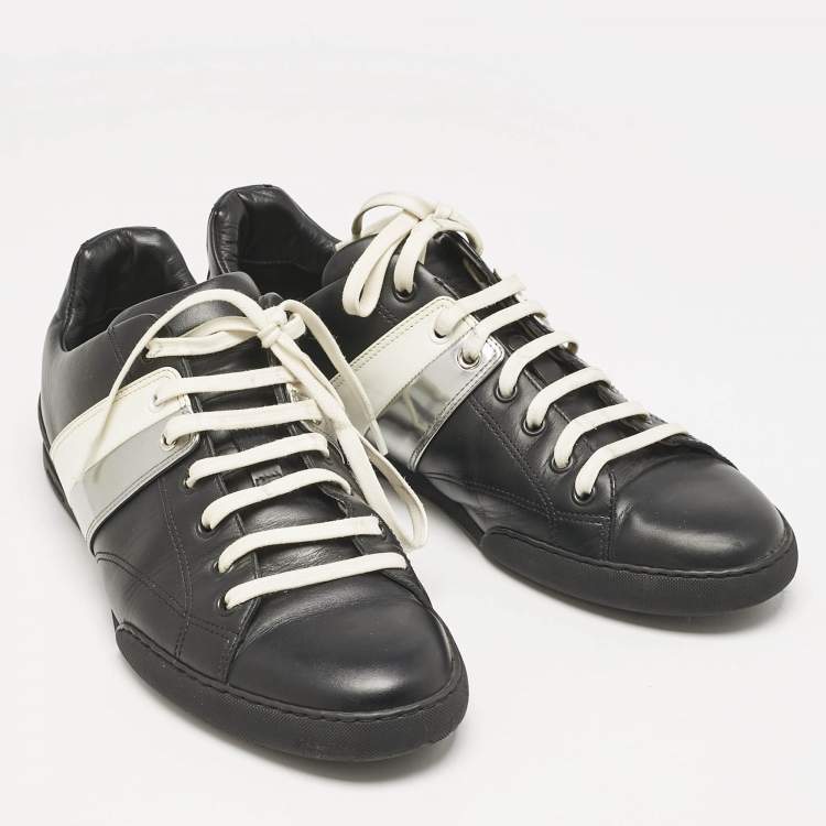 Pre Owned Dior Black Leather Trainer Low Top Sneakers Size 41.5