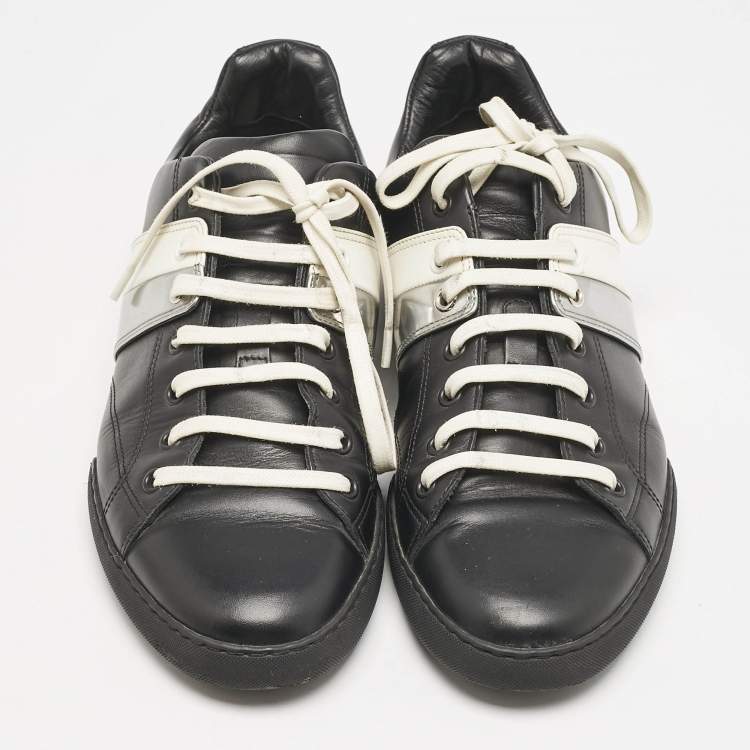 Pre Owned Dior Black Leather Trainer Low Top Sneakers Size 41.5