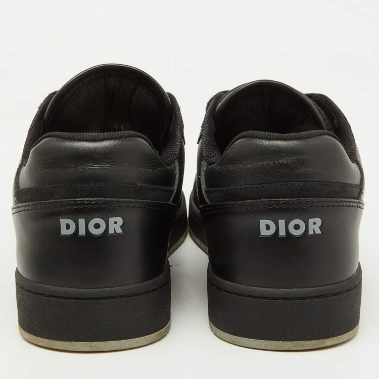 Pre Owned Dior Black Leather and Oblique Laser B27 Low Top Sneakers Size 41