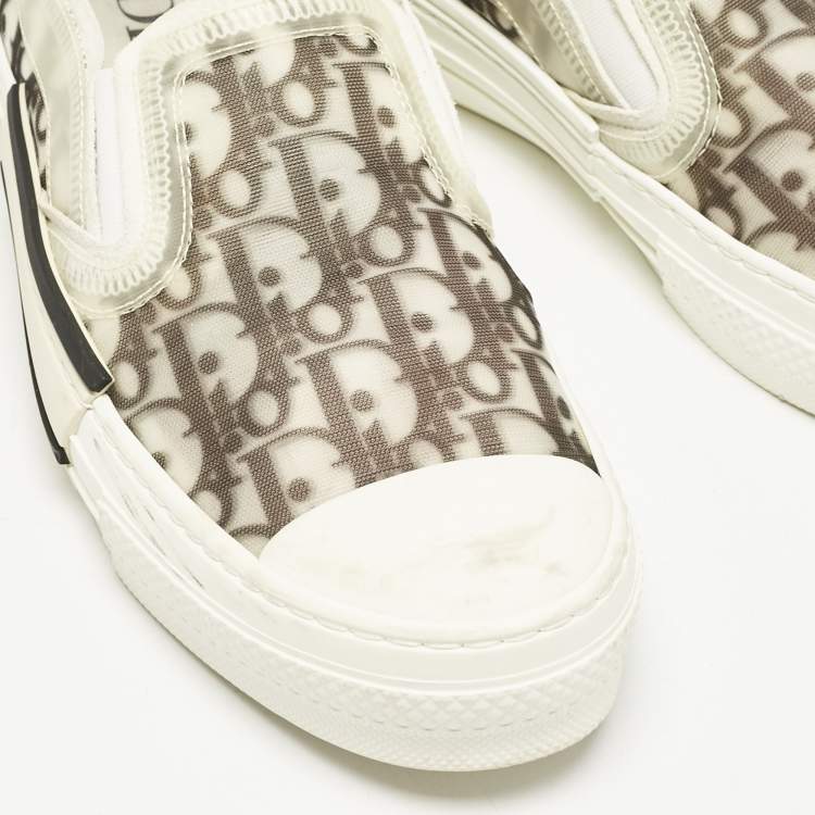 Pre Owned Dior Green/White Mesh and PVC B23 Sneakers Size 41