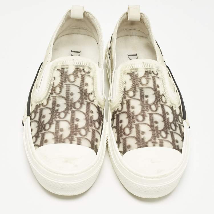 Pre Owned Dior Green/White Mesh and PVC B23 Sneakers Size 41