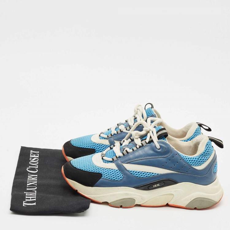 Pre Owned Dior Multicolor Leather and Mesh B22 Low-Top Sneakers Size 42