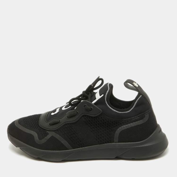 Pre Owned Dior Black Knit Fabric B21 Neo Lace Up Sneakers Size 41.5