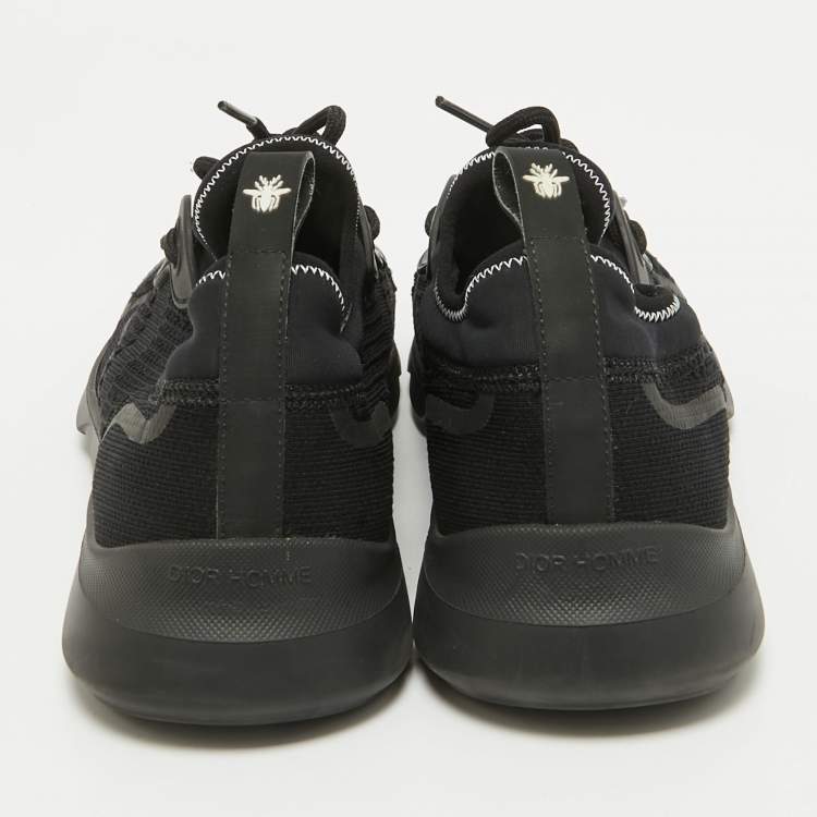 Pre Owned Dior Black Knit Fabric B21 Neo Lace Up Sneakers Size 41.5