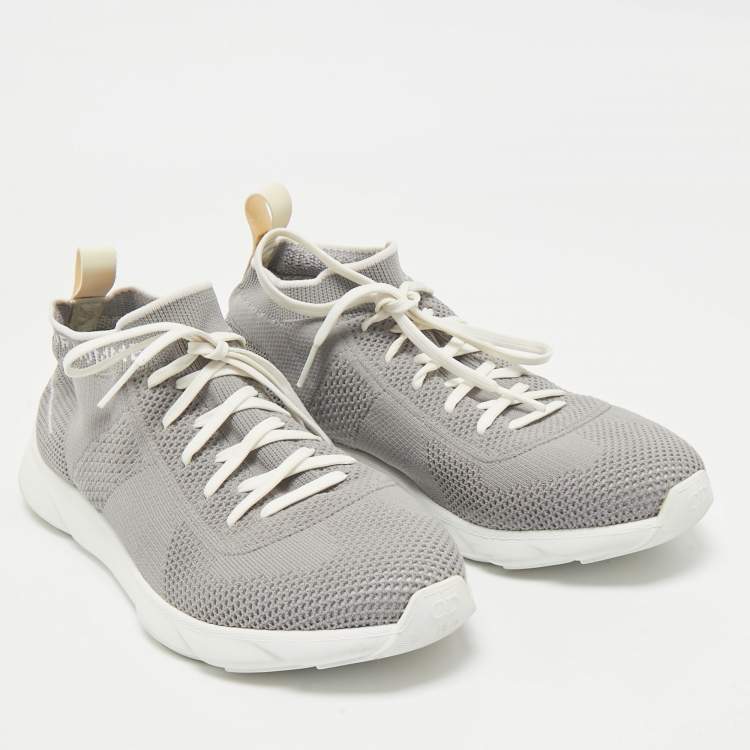 Pre Owned Dior Grey Fabric B28 Socks Sneakers Size 40.5            