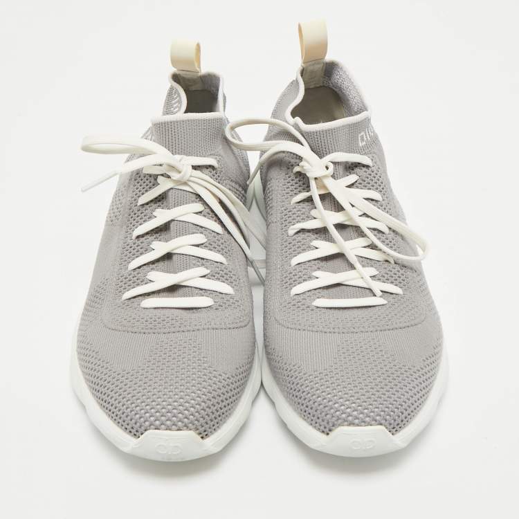 Pre Owned Dior Grey Fabric B28 Socks Sneakers Size 40.5            