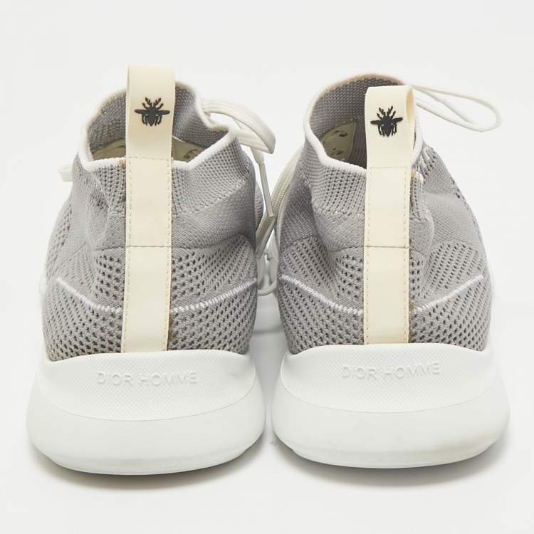 Pre Owned Dior Grey Fabric B28 Socks Sneakers Size 40.5            