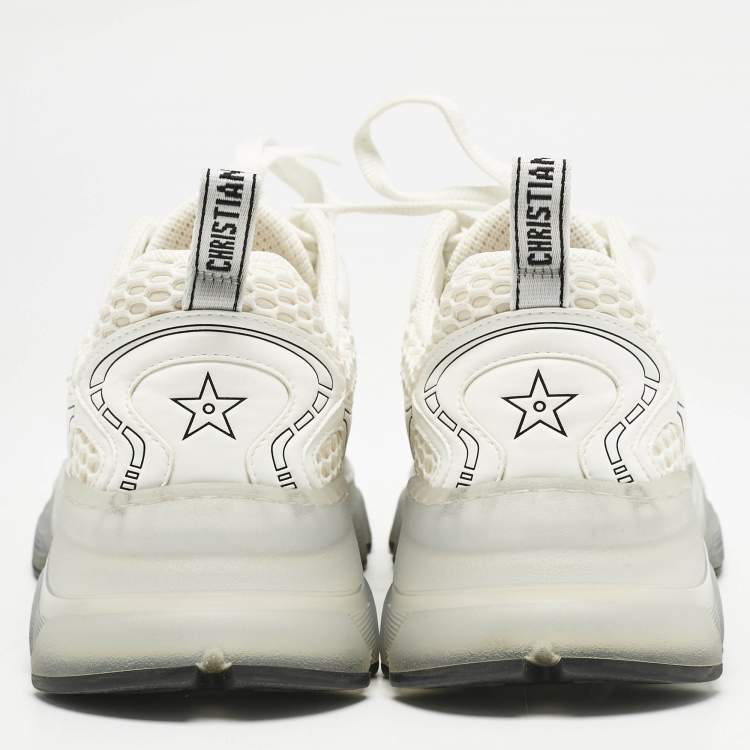 Pre Owned Dior White Leather and Mesh Vibe Lace Up Sneakers Size 42