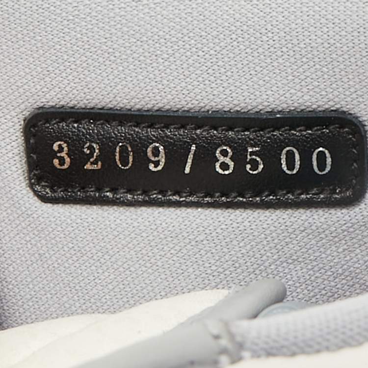 Pre Owned Dior x Jordan Grey/White Leather Jordan 1 Retro High Sneakers Size 43