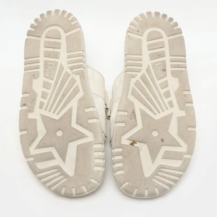 Pre Owned Dior Cream Quilted Leather Mules Size 41
