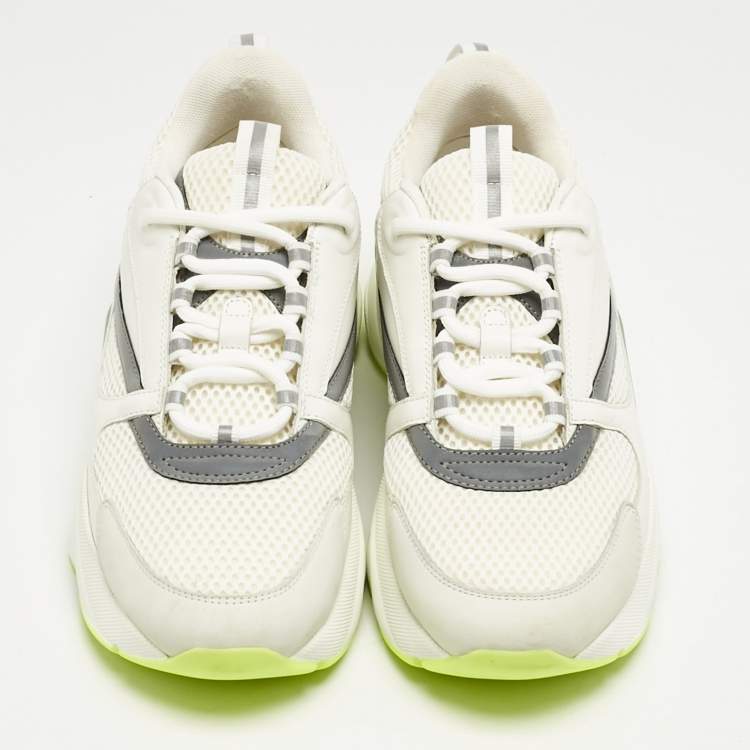 Pre Owned Dior White Mesh and Leather B22 Sneakers Size 42