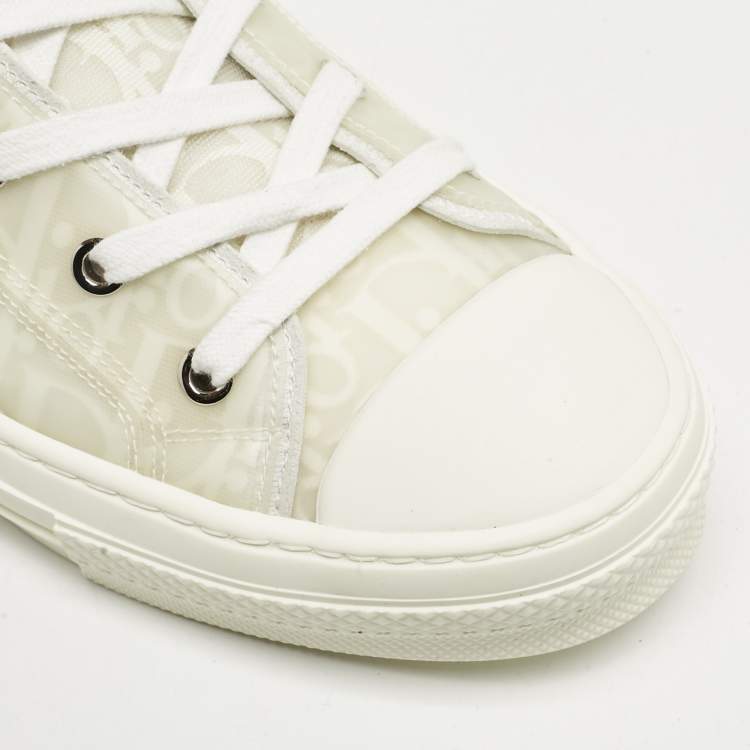 Pre Owned Dior White Oblique Mesh and Rubber B23 Sneakers Size 41