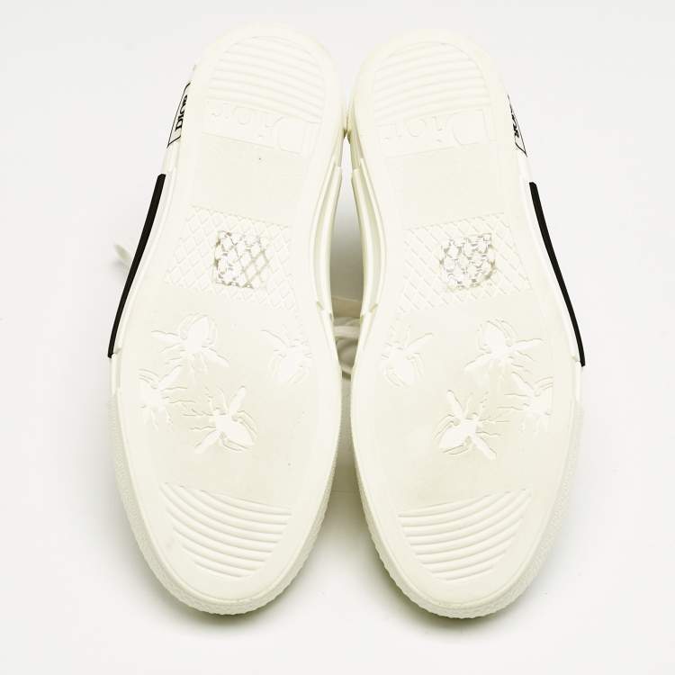Pre Owned Dior White Oblique Mesh and Rubber B23 Sneakers Size 41