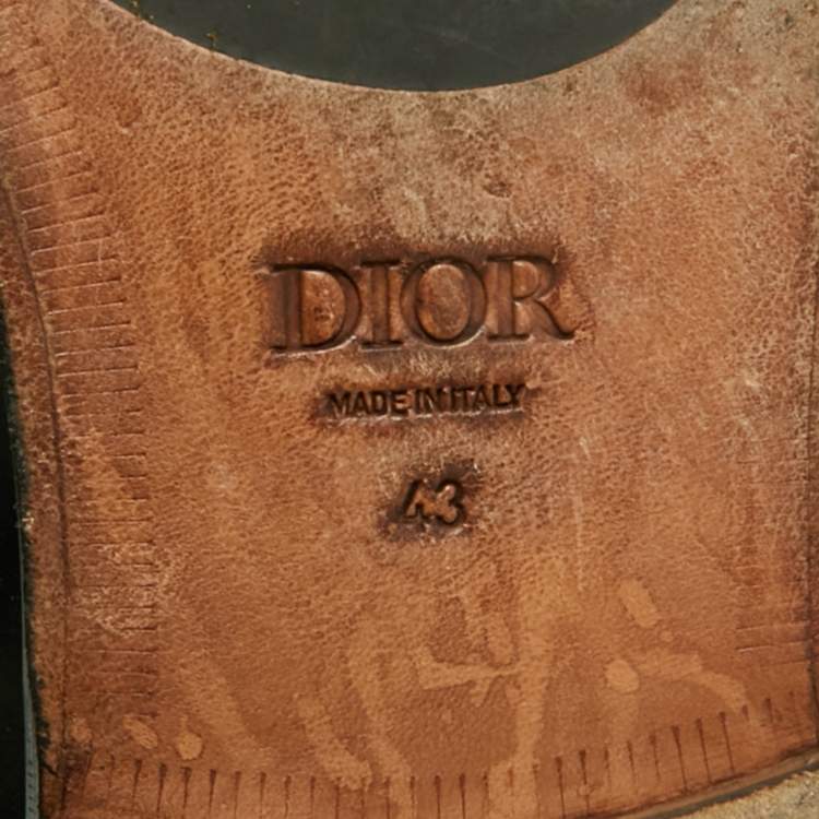 Pre Owned Dior Black Leather Granville CD Logo Penny Loafers Size 43