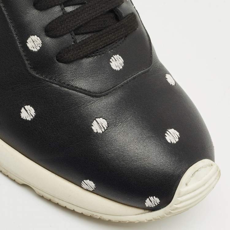 Pre Owned Dior Black Leather Polka Dot Low Top Sneakers Size 42