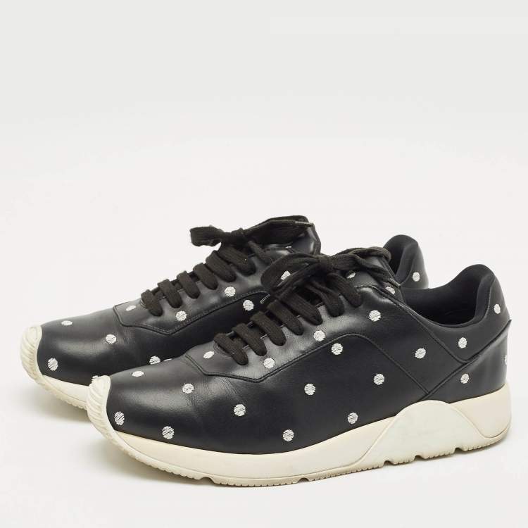 Pre Owned Dior Black Leather Polka Dot Low Top Sneakers Size 42