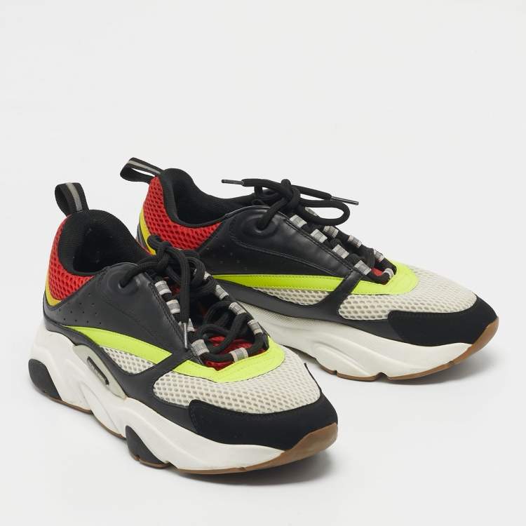 Pre Owned Dior Multicolor Mesh and Leather B22 Sneakers Size 43