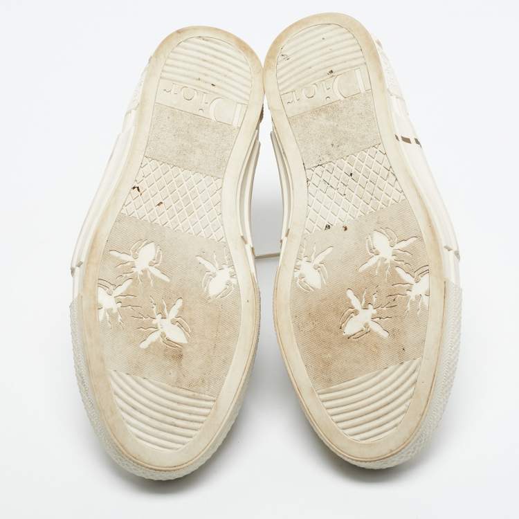 Pre Owned Dior Cream Mesh And Rubber B23 High Top Sneakers Size 41