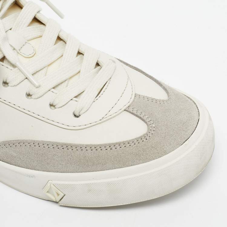 مملوكة مسبقًا Dior Cream/Grey Leather and Suede B101 Lace Up Sneakers Size 41
