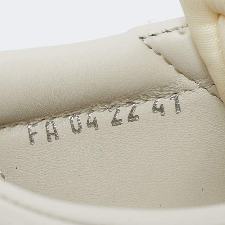 مملوكة مسبقًا Dior Cream/Grey Leather and Suede B101 Lace Up Sneakers Size 41
