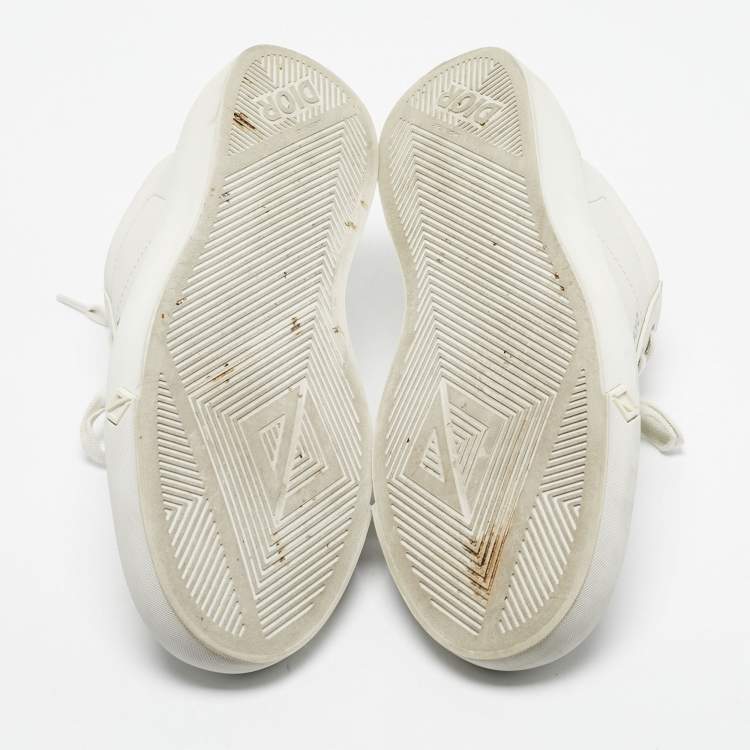 مملوكة مسبقًا Dior Cream/Grey Leather and Suede B101 Lace Up Sneakers Size 41