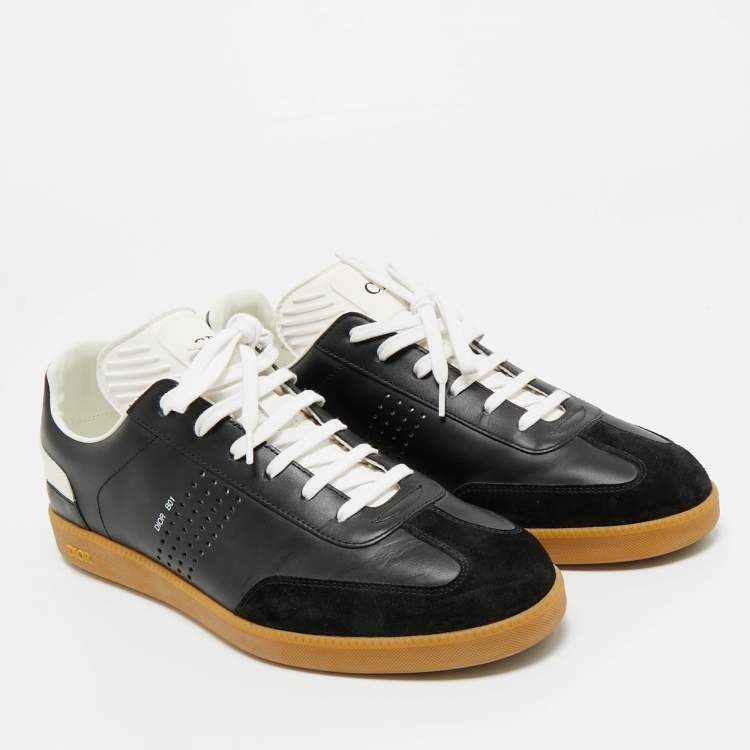 Pre Owned Dior Black Leather and Suede B01 Lace Up Sneakers Size 41