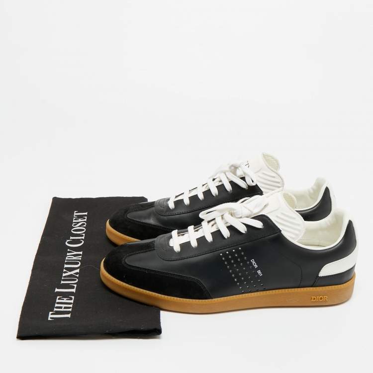Pre Owned Dior Black Leather and Suede B01 Lace Up Sneakers Size 41