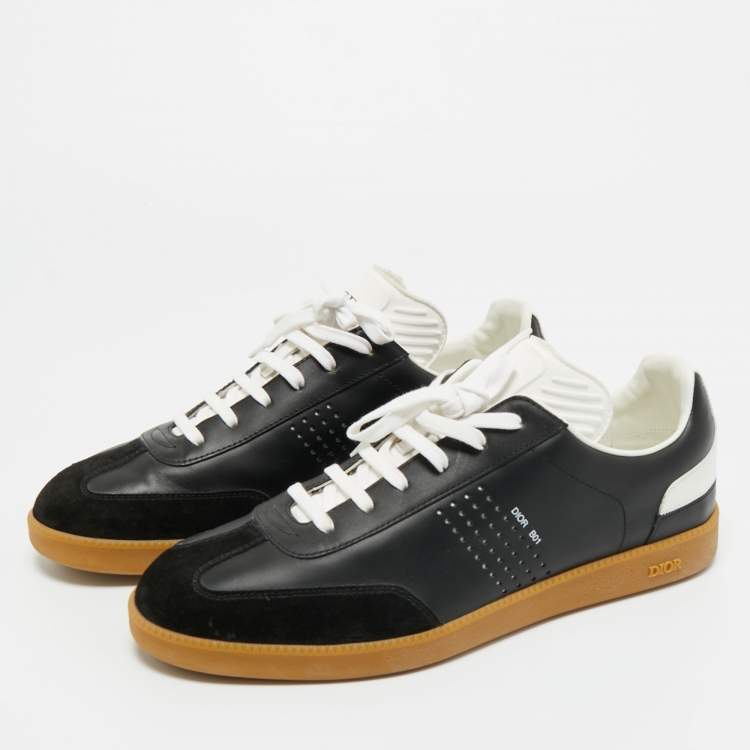 Pre Owned Dior Black Leather and Suede B01 Lace Up Sneakers Size 41