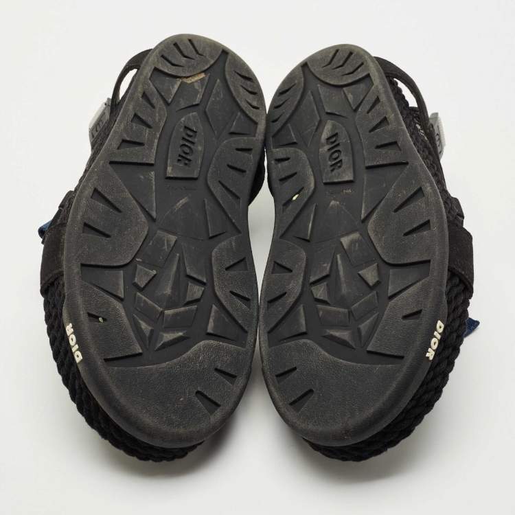 Pre Owned Dior Tricolor Jacquard Atlas  Slingback Sandals Size 41