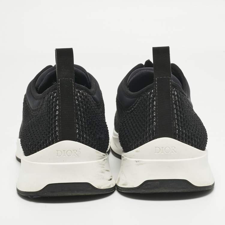 Pre Owned Dior Black Knit Fabric and Neoprene B25 Sneakers Size 40