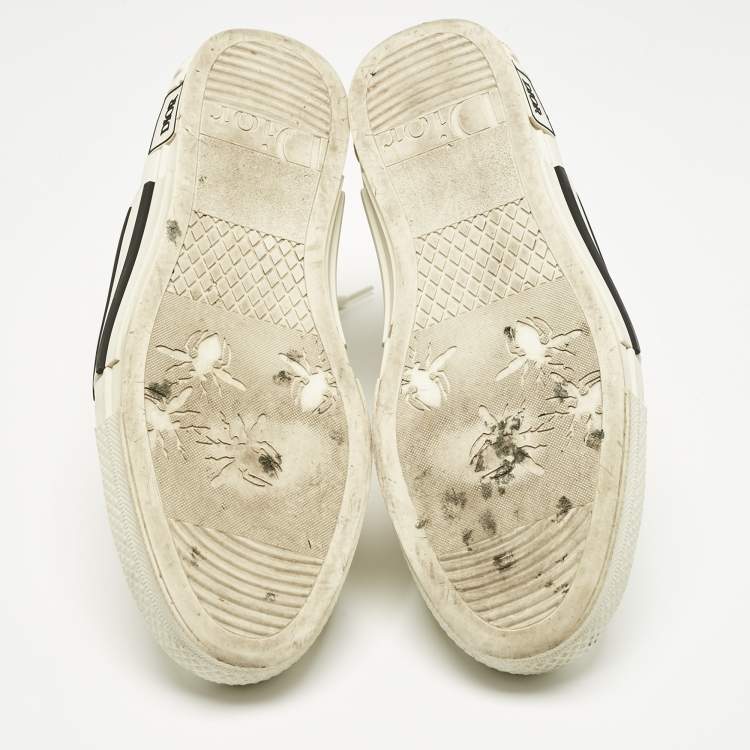 Pre Owned Dior White Oblique Mesh and Rubber B23 Sneakers Size 42