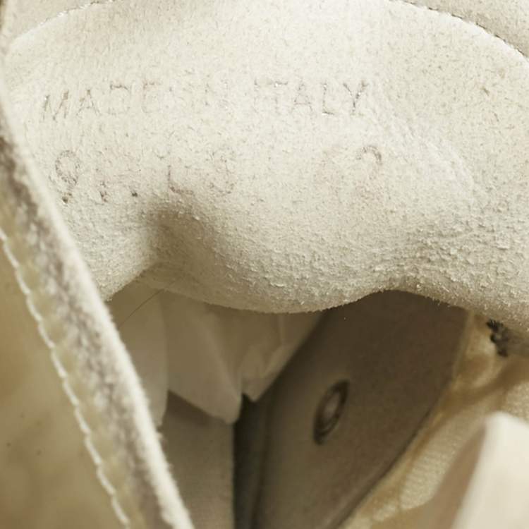 Pre Owned Dior White Oblique Mesh and Rubber B23 Sneakers Size 42