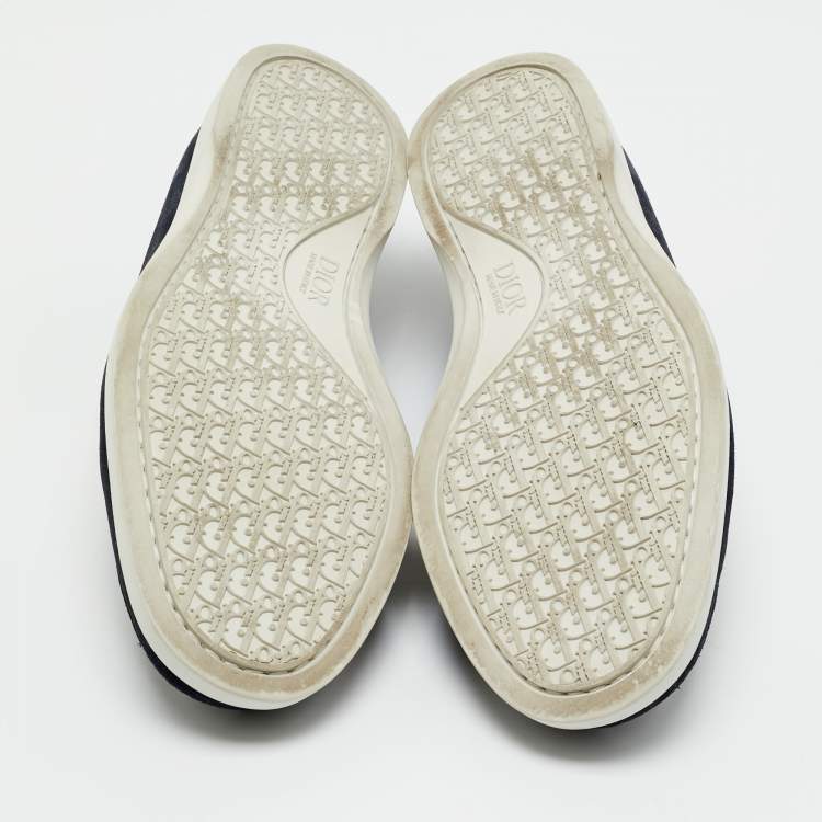 Pre Owned حذاء لوفرز ديور قماش أزرق داكن وجلد شامواه غرانفيل مقاس 42