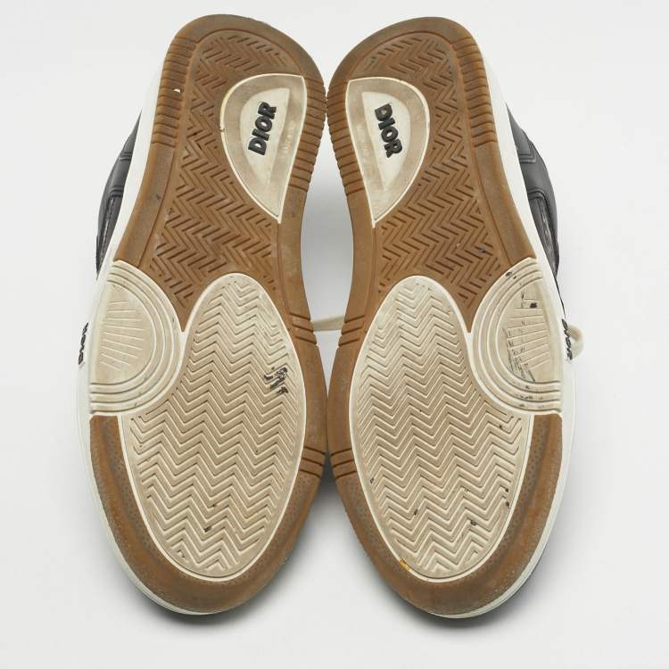 Pre Owned Dior Black Canvas and Leather b27 Lace Up Sneakers Size 42.5