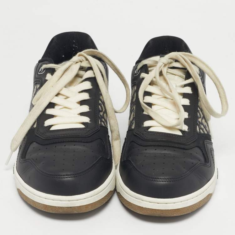 Pre Owned Dior Black Canvas and Leather b27 Lace Up Sneakers Size 42.5