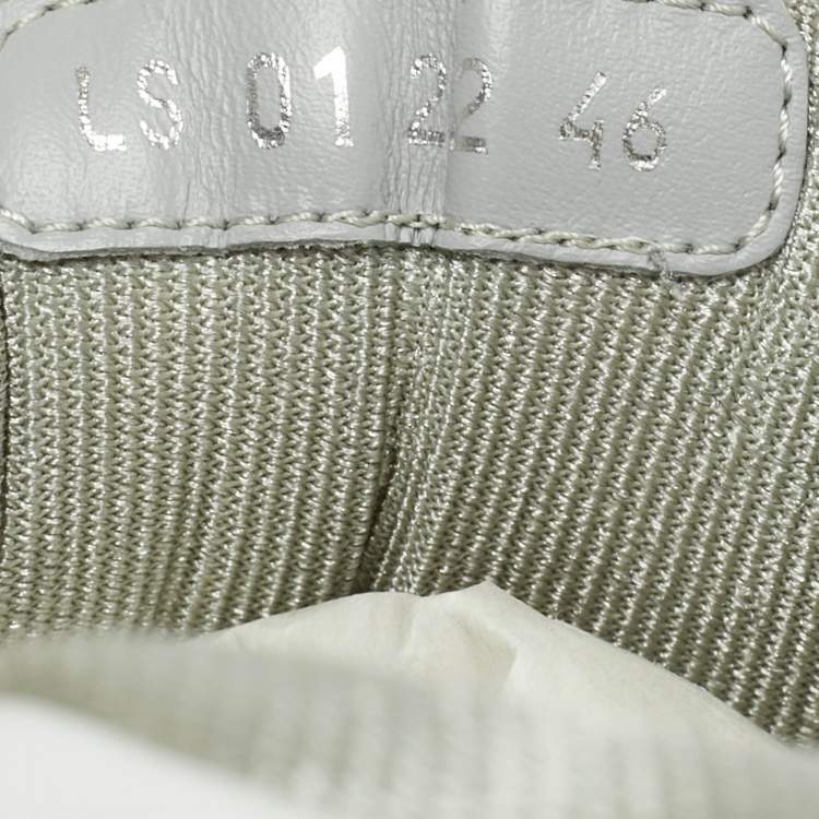 Pre Owned Dior White/Grey Leather B27 Low Top Sneakers Size 46