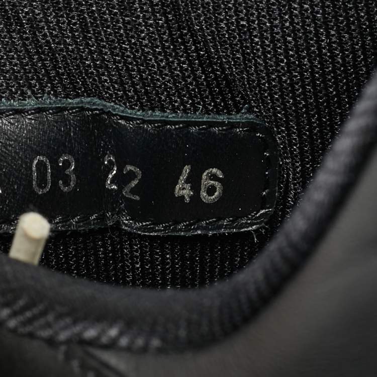 Pre Owned Dior Black Jacquard and Leather b27 Lace Up Sneakers Size 46