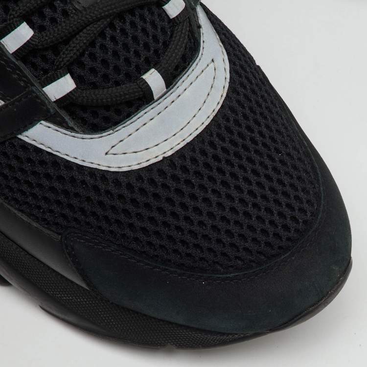 Pre Owned Dior Black Mesh and Leather B22 Low Top Sneakers Size 42